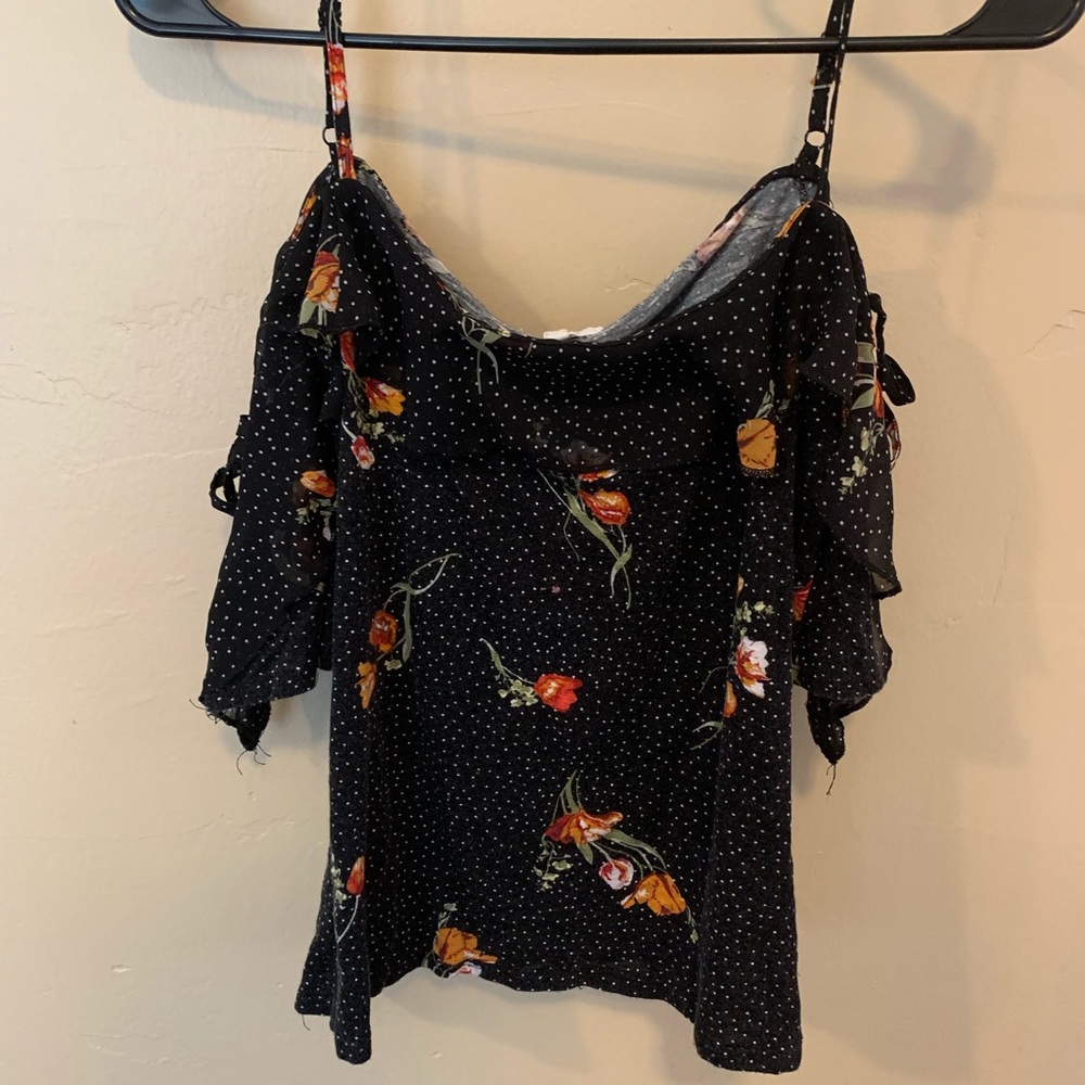 Girls floral off the shoulder shirt